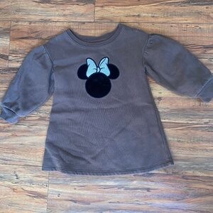 BABY GAP - Girls Disney Velour Minnie Mouse Face with Sparkly Gold Bow Dress